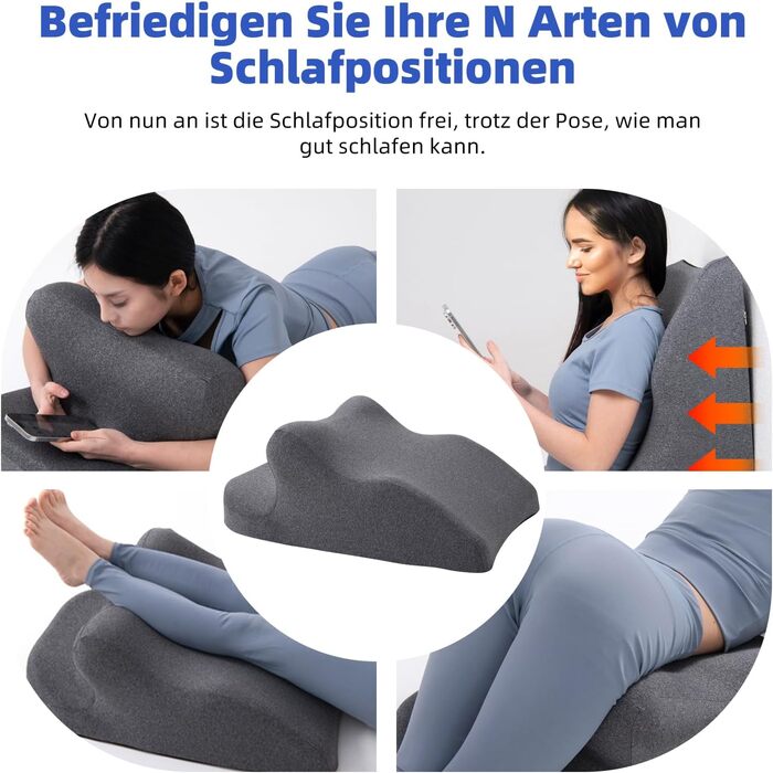 Подушка для читання для ліжка та дивана, ергономічна подушка для спини, подушка з піни з ефектом пам&39яті для спини, подушка для голови, подушка з рефлюксом, подушка для ніг, подушка для ліжка з чохлом, який можна прати, для сидіння, читання, перегляду т