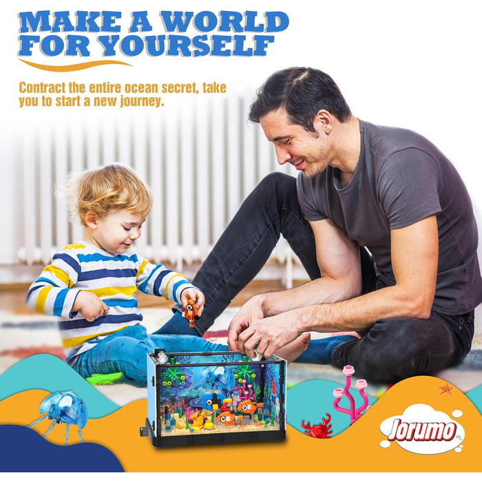 Конструктор Jorumo Aquarium Building Block, 725 деталей, підсвічуваний акваріум
