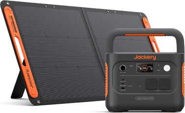 Сонячний генератор Jackery 1000 v2 з сонячною панеллю 100 Вт, портативна електростанція LiFePO4 1070 Вт-год, вихід 1500 Вт змінног