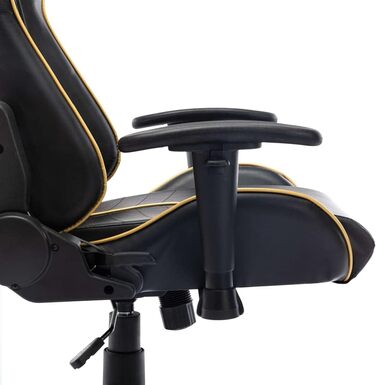 Геймерське крісло, офісне крісло, чорно-золотий колір, штучна шкіра