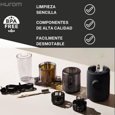 ГУРОМ Соковижималка для овочів і фруктів Повільна соковижималка H310A Електричний холодний прес Тихий двигун Легко чистити 220 мл 100 Вт Не містить бісфенолу А Тонкий дизайн Антрацитове вугілля