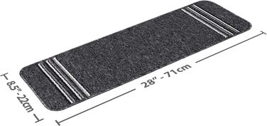 Сходинки CAMILSON Нековзні килимові накладки для використання всередині та зовні приміщень Чохли для сходів для домашніх тварин (комплект з 13 шт. , темно-сіра лінія)