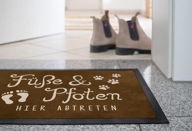 Килимок MoonWorks для дверей, лапки та лапи, протирати тут, кумедний напис &quotСобака кішка, власник домашнього улюбленця&quot, нековзний та миється, чорний, 60x40 см