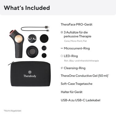 Ручний масажер для обличчя - Компактний електричний прилад для догляду за обличчям та шкірою - Лікування 8 в 1 за допомогою мікроструму та світлодіодних кілець - 4-е покоління - Чорний