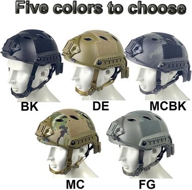 Тактичний страйкбольний шолом, регульований, швидкорозгортаючий, кріплення PJ NVG для тактичного страйкболу, пейнтболу MCBK XL