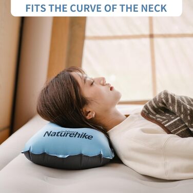 Подушка для кемпінгу Naturehike, дорожня подушка, пляжна подушка, поперекова подушка, самонадувна подушка, аксесуар для кемпінгу, легка та портативна, підходить для кемпінгу, пляжу, подорожей, автофургона, синя
