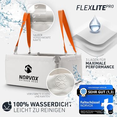 Складана чаша для вулиці - 15 л або 20 л - універсальна як миска для миття посуду, умивальник, корито для миття посуду або як складне відро Крижано-сірий помаранчевий - 20 л