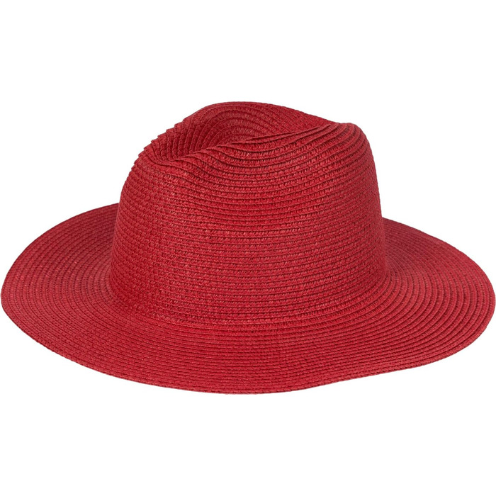 Жіночий панамський капелюх-сонце styleBREAKER з паперової соломи Складаний капелюх-м&39ятник з широкими полями Літній капелюх-федора для пляжу та фестивалів, один розмір, червоний