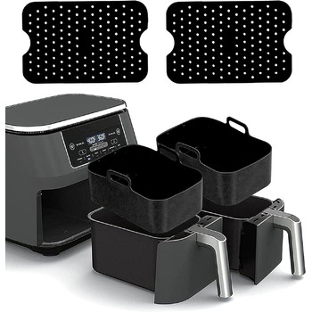 Силіконова форма для двозонної фритюрниці Ninja Foodi Max AF400EU AF300EU, багаторазова 2 шт. силіконовий килимок для випічки Аксесуари для фритюрниці замість паперу для випічки у фритюрниці, 2 шт.