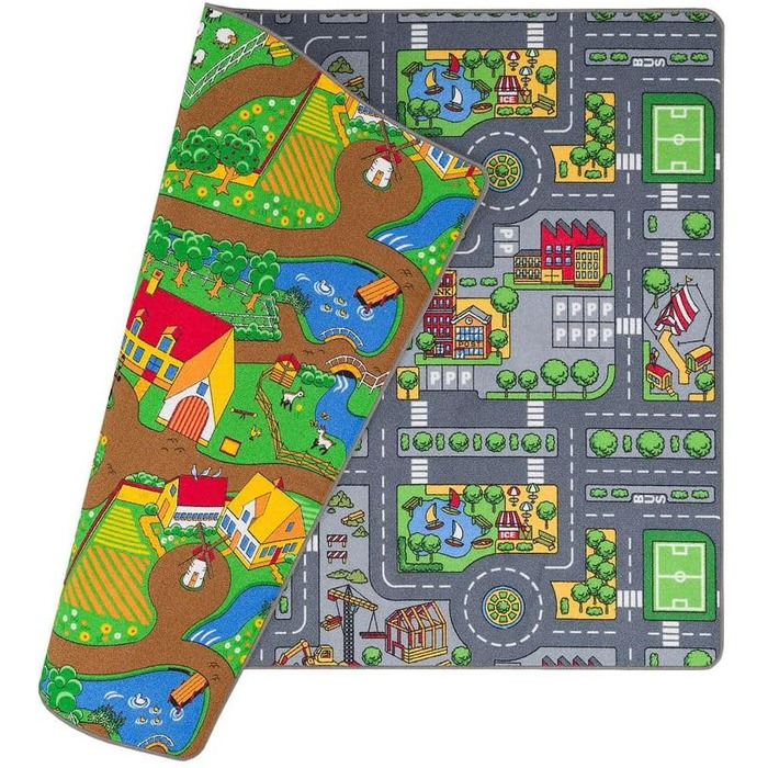Килим Pergamon Street Килим двосторонній дитячий ігровий килимок для дитячої кімнати та ігрової кімнати 100х165 см Duoplay