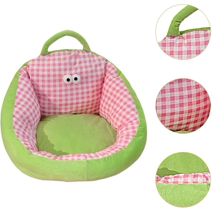 Дитячий диван-крісло MERIGLARE, дитяче крісло-диван, декоративне тканинне крісло зі спинкою, дитяче підлогове крісло з пухнастого оксамиту та шовкового наповнювача для ігрової кімнати, рожеве, L