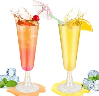 Келихи для шампанського Czemo пластикові 20 шт. келихи для шампанського пластикові келихи для шампанського тверді пластикові стака