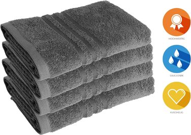 Набір з 4 рушників 50х100см, серія рушників Elena, антрацит 4 х 50 х 100 см антрацит