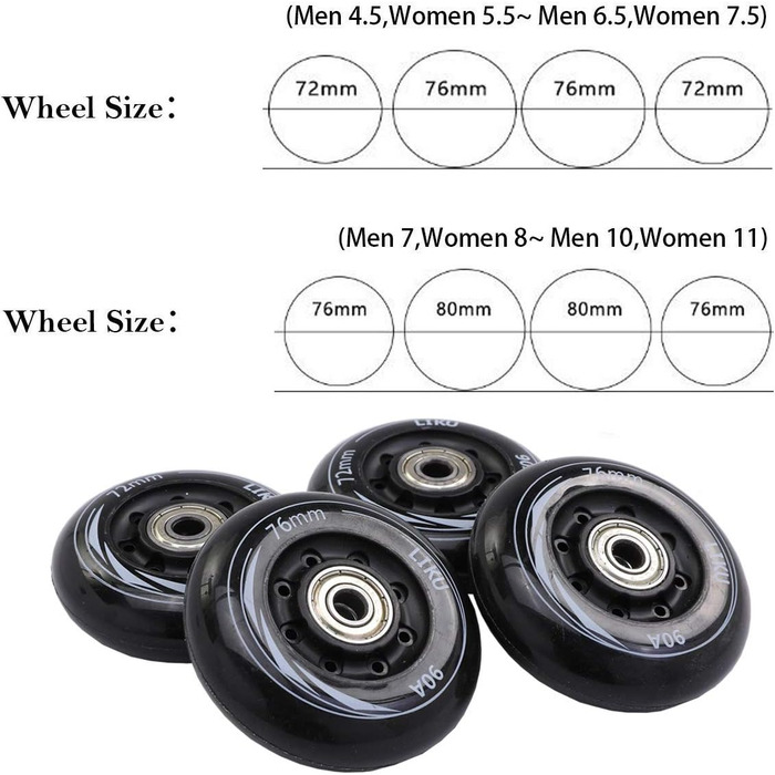 Чорні професійні роликові ковзани унісекс Чоловіки 10, жінки 11