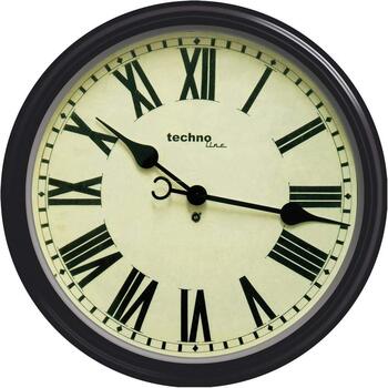 Кварцовий настінний годинник Techno Line WT 7050, 50см x 13см, чорний