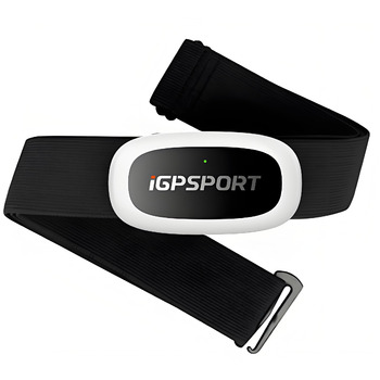 Пульсометр iGPSPORT HR40, Bluetooth та ANT з нагрудним ременем для бігу, велоспорту, тренажерного залу, сумісний з Garmin Polar Wahoo White
