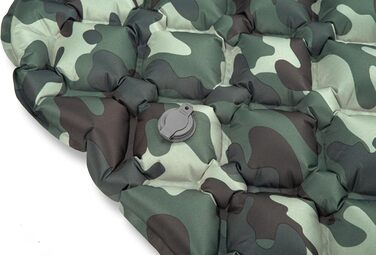 Надувний килимок для сну з подушкою, надлегкий кемпінговий надувний матрац, сумка для перенесення, невеликий розмір для кемпінгу на свіжому повітрі, подорожей у наметі, походів, килимок для сну, трекінговий матрац (камуфляжний, 190 x 56 x 5,5 см) 190 x 56