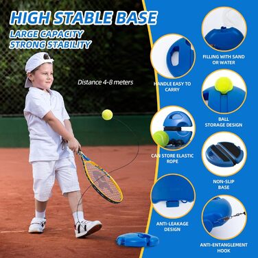 Набір JOY SPOT! Tennis Trainer 2-Pack із 2 тенісних ракеток, набір тенісних тренажерів із м'ячем для відскоку, тенісні м'ячі зі шнуром та сумка для початківців