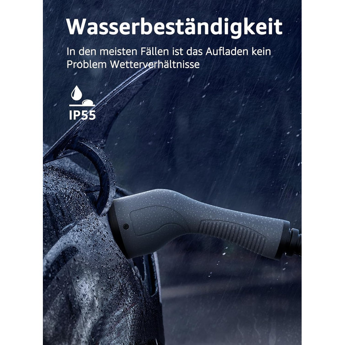 Зарядний кабель bokman type 2, режим 3 / 32A / 22 кВт / 3-фазний / 5 метрів, зарядний кабель типу 2 до типу 2 EV для електромобіля