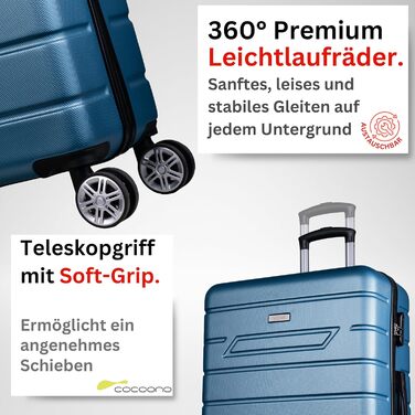 Валіза NOWI Hard Shell XL Large - Об&39єм 100 л - Обхват 158 см - 8 коліс, що обертаються на 360 - Легка валіза з кодовим замком та телескопічною ручкою - Дорожня валіза з колесами, візок (Бірюзовий, XL) XL Turquoise