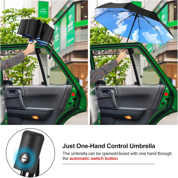 Складна туристична парасолька JIGUOOR вітрозахисна міцна 8-реберна захист від ультрафіолету Компактна парасолька зі стійкістю до ч