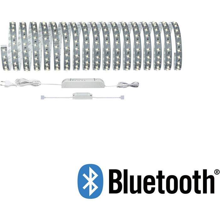 Світлодіодна стрічка MaxLED 500 Розумний дім Bluetooth Tunable White в т.ч. 47 Вт з можливістю затемнення сріблястий пластиковий світлодіодний ремінець 3000 K (базовий набір, 10 м, 2700 К), 70565