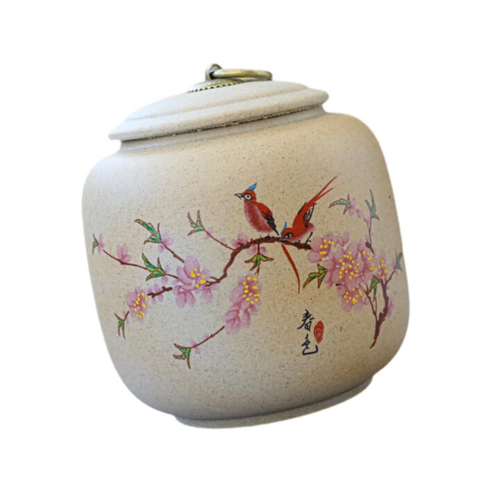 Перфектна керамічна банка з кришкою, порцелянова чайна ємність, контейнер для зберігання розсипного чаю, контейнер для зберігання чаю для спецій, порошків, горіхів, листя лотоса, птаха