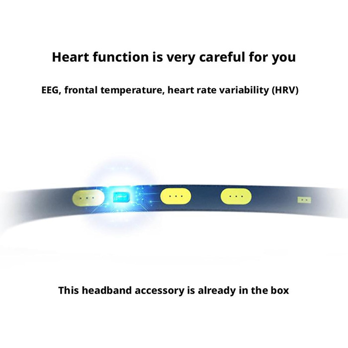 Біосенсорна пов&39язка на голову для медитації, пов&39язка на голову з біоуправлінням мозковими хвилями та керуванням за допомогою застосунку, підходить для різних розмірів голови, для релаксації, самоконтролю та тренування концентрації.