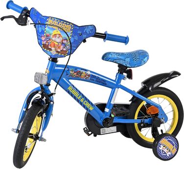 Дитячий велосипед Volare Rubble & Crew 12 35 років Ручне та ножне гальмо, знімні бічні колеса, захист ланцюга та світловідбивачі Регульоване сідло Подарунок для дівчаток та хлопчиків