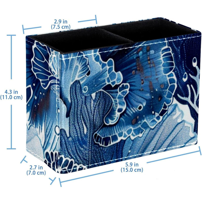Тримач для ручки FNETJXF для столу, тримач пульта дистанційного керування, органайзер для олівців, морська мушля темно-синього морського коника, корал з тропічною рибою, тумбочка, шаблон органайзера для столу 5542