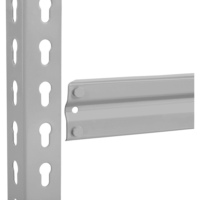 Кутовий стелаж Yaheetech з 5 полицями, металеві стелажі для зберігання, надміцний стелаж, вантажопідйомність 750 кг, підвальний стелаж, безболтовий стелаж, система стелажів, 70 x 30 x 150 см/світло-сірий