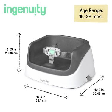 Крісло-бустер Ingenuity, сидіння для годування та годування для малюків, сидіння-бустер з триточковими ременями для більшої безпек