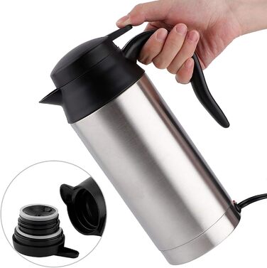 Автомобільний електричний чайник з підігрівом сталева пляшка кружка 12В 750мл з нержавіючої сталі