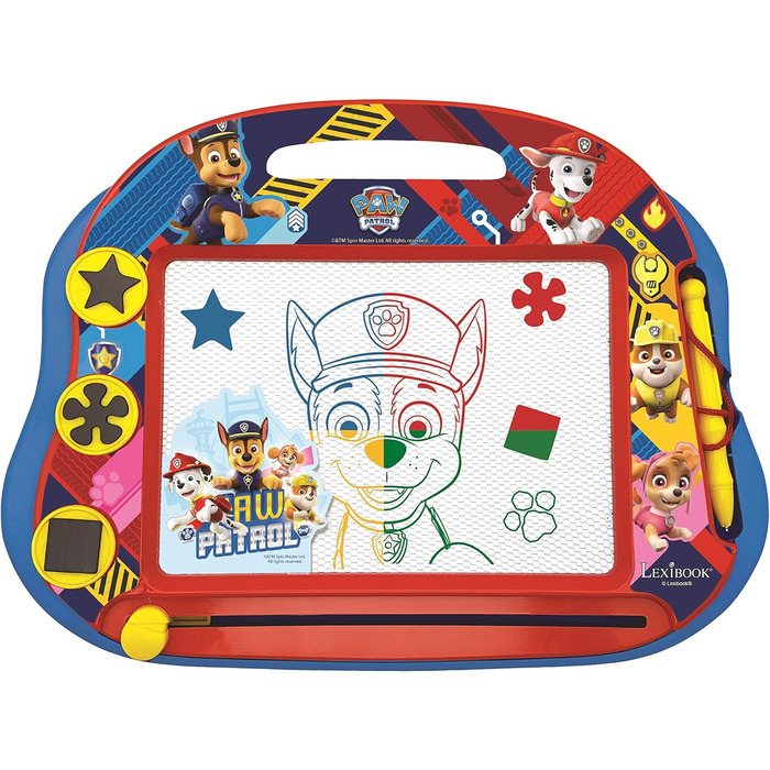 Магнітна дошка для малювання Lexibook Magic Paw Patrol чотирилапий помічник, магнітна дошка для дітей, художня творча іграшка для дівчаток і хлопчиків, ручка і магніти, синій/червоний, CRPA550 Paw Patrol CRPA550