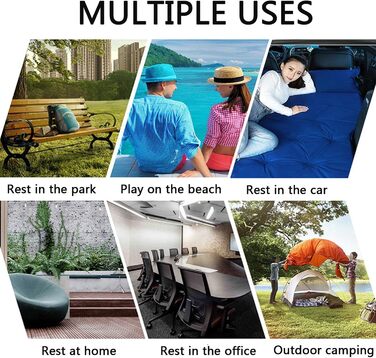 Надувний матрац Icelus для автомобілів, позашляховиків, з повітряним насосом, 195 * 130 * 15 см, надувний кемпінговий комбінований матрац для заднього сидіння автомобіля, товстіший матрац для багажника, ліжко для кемпінгу, подорожей на свіжому повітрі, De