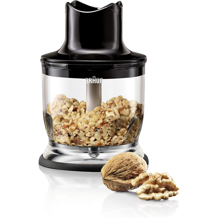 Насадка для побутового подрібнювача Braun MQ 20 - Аксесуари для ручного блендера, сумісні з ручним блендером Braun Household MultiQuick з системою EasyClick, 350 мл, чорний