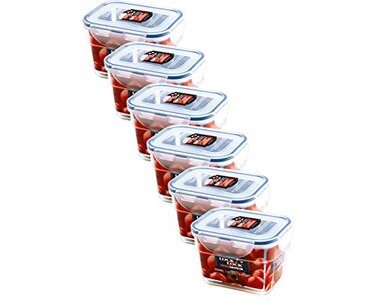 Контейнер для зберігання продуктів ZIP Premium Lock&Lock HPL312 800 мл Коробка для зберігання продуктів Контейнер для заморожування Контейнер для зберігання, штабелюється - Набір з 6 шт.