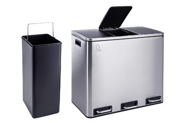 Відро для сміття з 3 відділеннями Відро для паперу 54 л Педальний відро для сміття Відро для сміття Переробка Відокремлення сміття