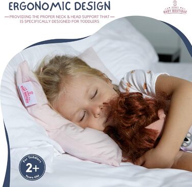 Дитяча подушка Kona's Baby Boutique з м'якою бамбуковою наволочкою, 33 x 45,7 см, ідеальна дитяча подушка для сну, 2 роки, дихаюча