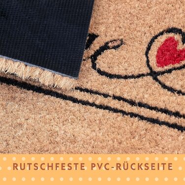 Кокосовий килимок для приміщень - Натуральний килимок для уловлювання бруду, Кокосовий килимок для вулиці для котів та собак, Водостійкий та нековзний килимок для коридорів, входів та критих приміщень, 60x40 см