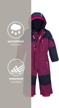 Дитячий лижний комбінезон/сніговий костюм Killtec Unisex Kesley Mini з капюшоном 98-104 Сливовий