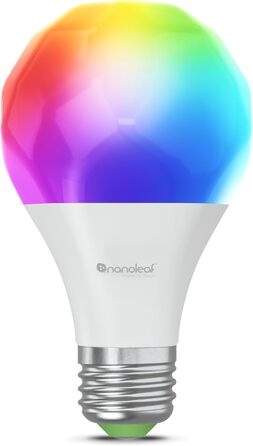 Лампочка Nanoleaf Matter Essentials, світлодіодна лампа Smart RGBW E27 - Matter via Thread, світлодіодна лампа Bluetooth 16 мільйонів кольорів, синхронізація екрана, робота з Google Home Apple, прикраса та ігри