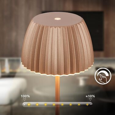 Стільний торшер BRILONER з LED-підсвіткою сенсорне керування, регулювання яскравості, тепле біле світло, 19x124 см, колір Coffee