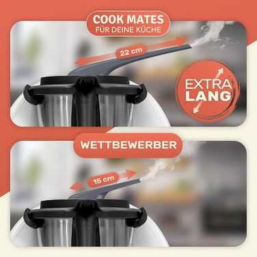 Паровий дивертор для Thermomix TM5 TM6 ДУЖЕ ДОВГИЙ Паровий розрядник для захисту навісних шаф Аксесуари для відведення пари для ТМ-5 ТМ-6 для ТМ5/6 - Антрацит