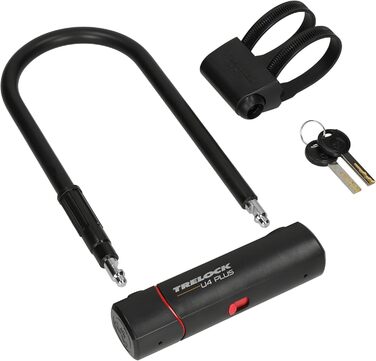 Подібний замок TRELOCK U4 Plus, довжина 23 см, товщина дужки 14 мм, рівень безпеки 14, високий рівень безпеки, обслуговування ключів, чорний