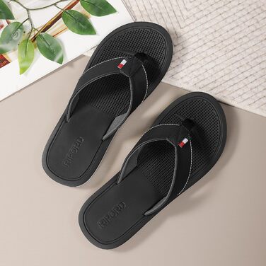 Чоловічі шльопанці-стрінги, сандалі, пляжний колір, розміри 41-46 EU, чорний колір, розмір 42 EU