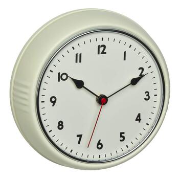 Ретро-настінний годинник TFA Dostmann Retro Funk-Wanduhr, 60.3541.09, вінтажний аналоговий годинник з металу, бежевий, 240 x 68 x 240 мм