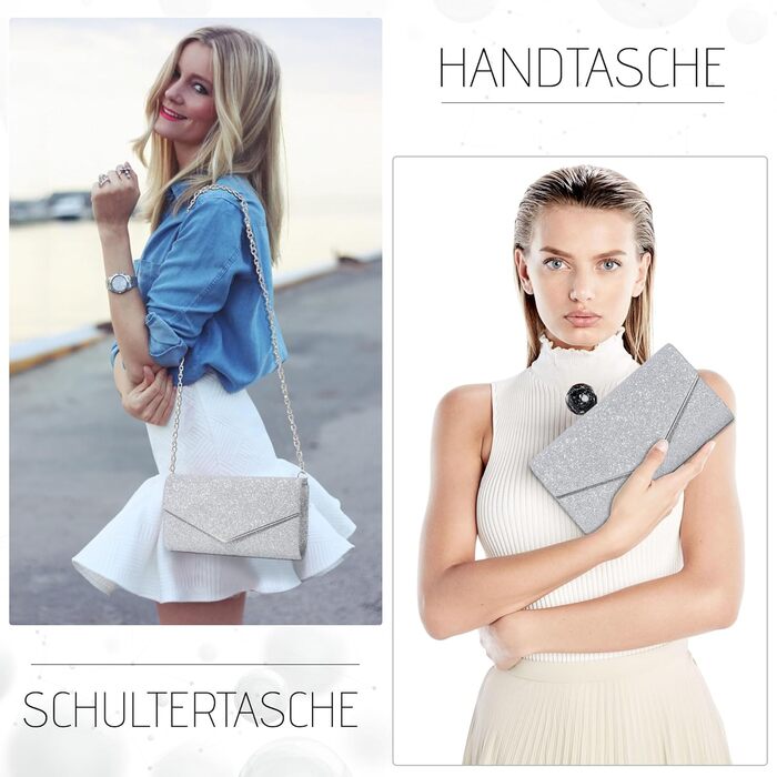 Жіноча сумка-клатч кольору шампанського - сумка 2-в-1 на плече та вечірня, ідеально підходить для весілля, офіційних подій, дизайн для з&39єднання (срібляста)