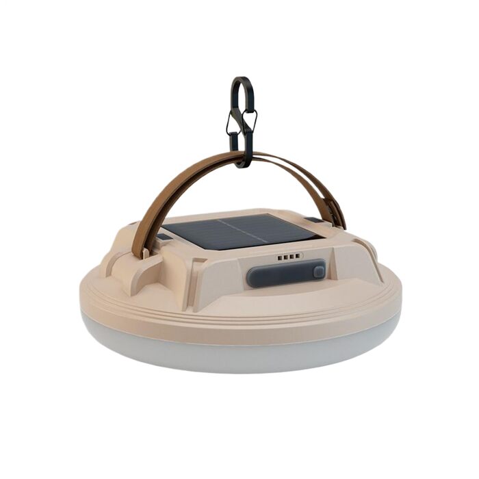 Сонячний світлодіодний ліхтар - 4 режими акумуляторного світла, водонепроникний вуличний ліхтар, кемпінговий ліхтар із надзвичайно яскравим освітленням, портативний гаджет, призначений для піших прогулянок, походів, нічного використання, бежевий