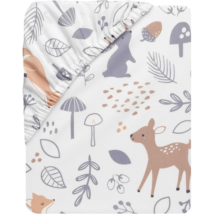 Комплект постільної білизни в дитяче ліжечко Bedtime Originals Deer Park 3-спальний, сірий, тварини, ліс